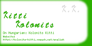 kitti kolonits business card